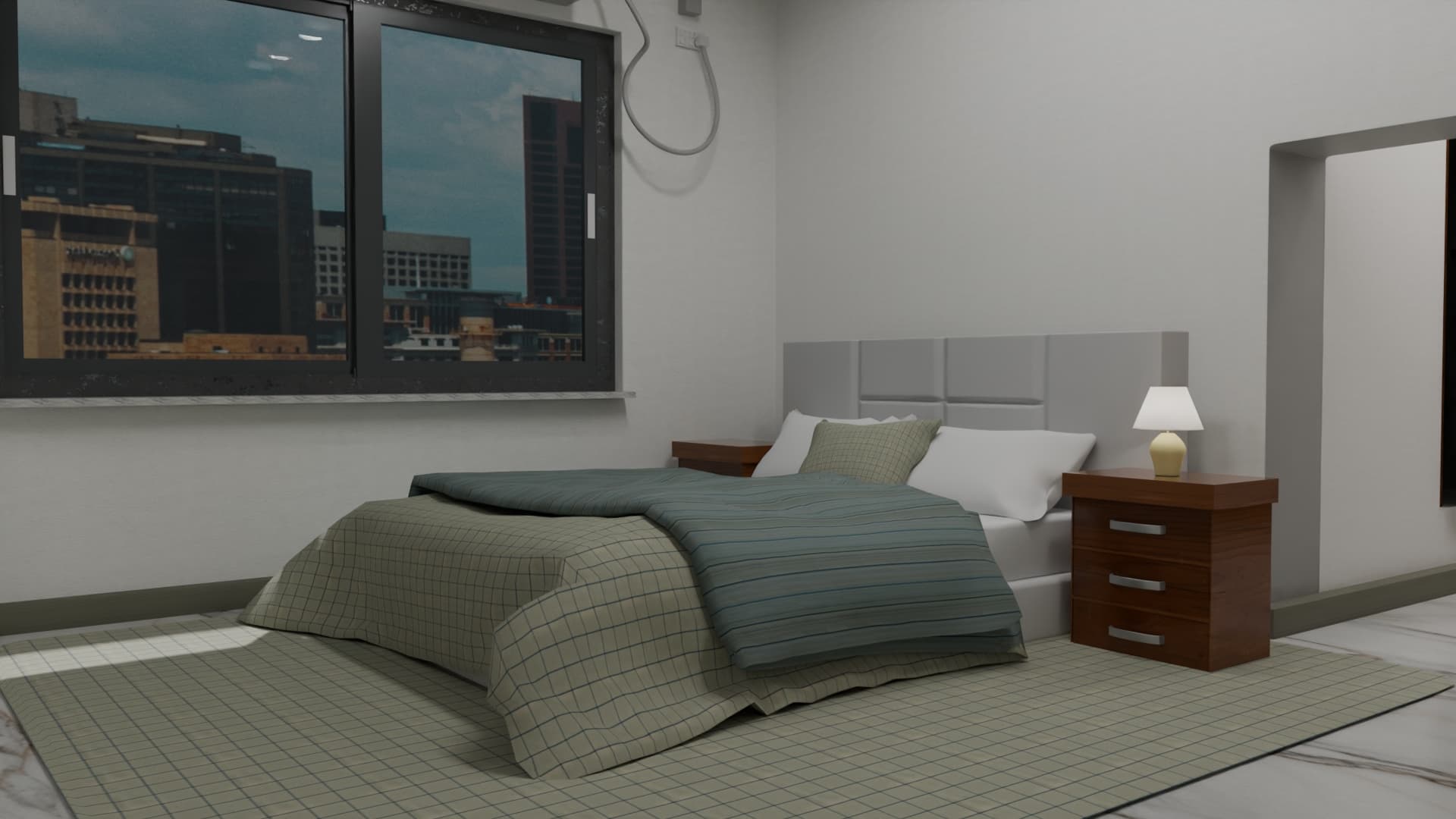 Hotel room interior render