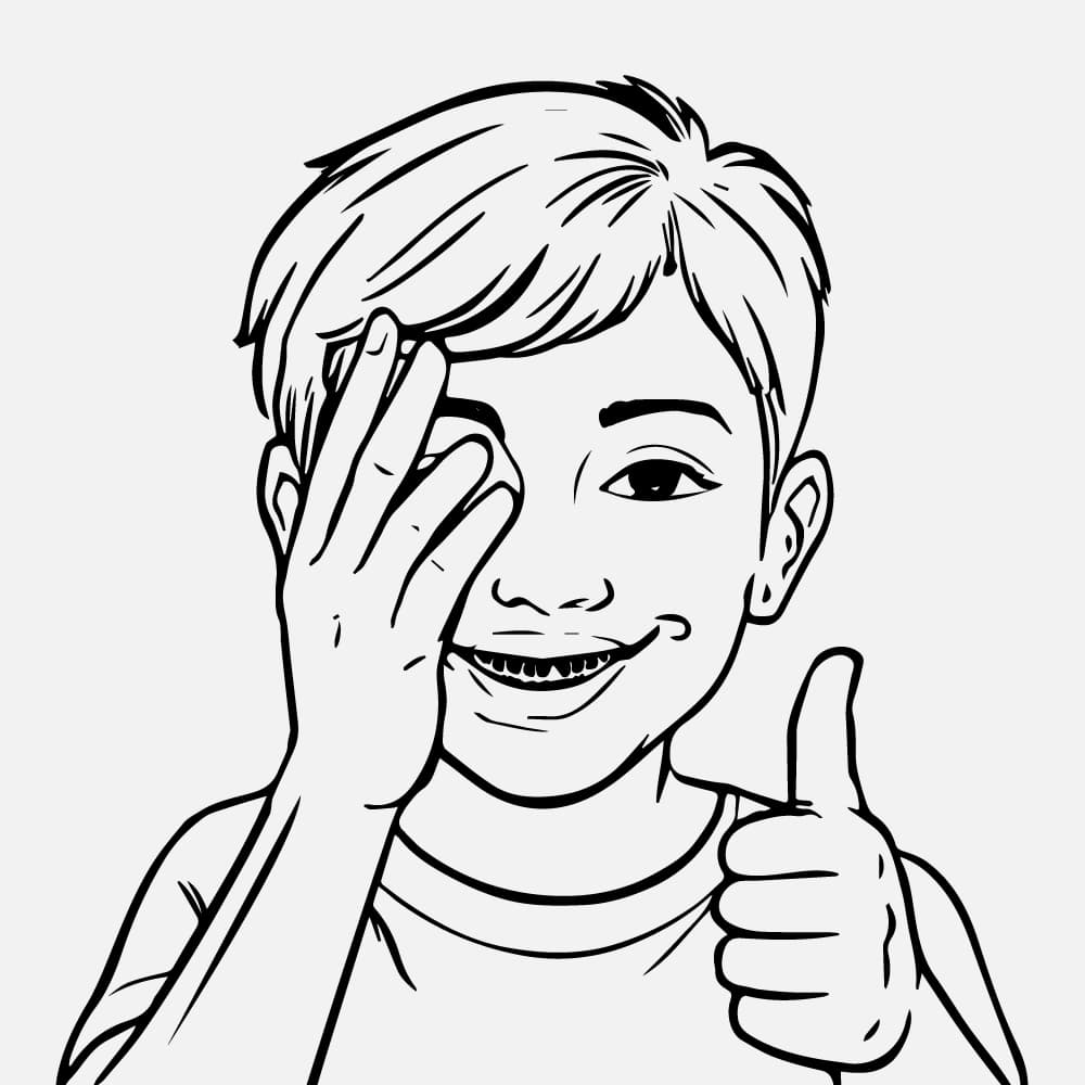 Digital character illustration of a boy