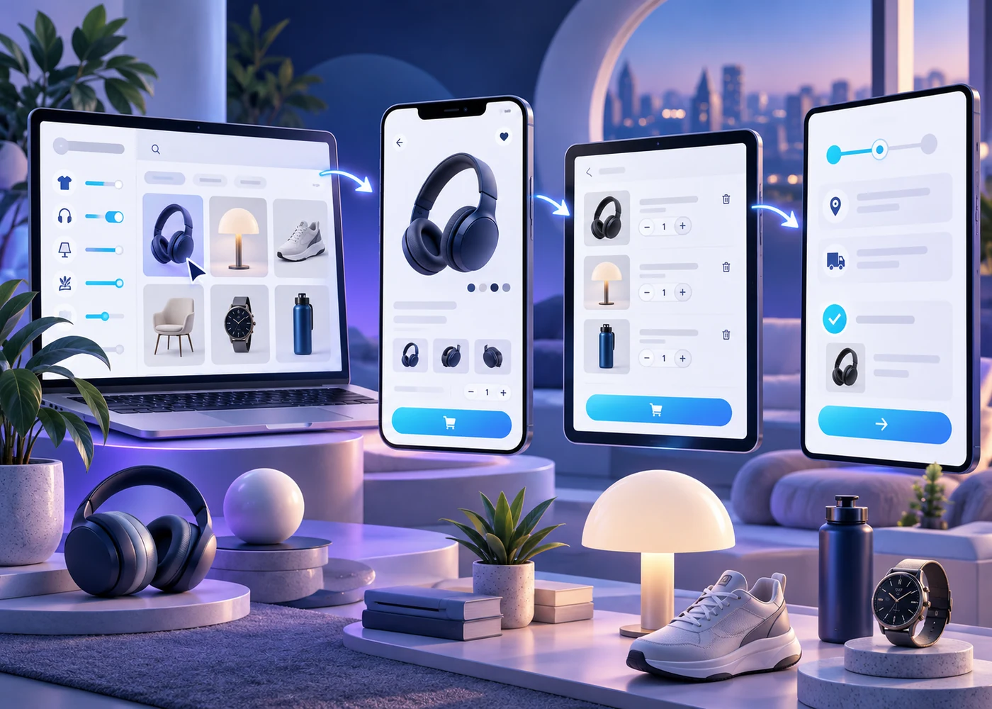 e-commerce platform, original ZYFISTA illustration